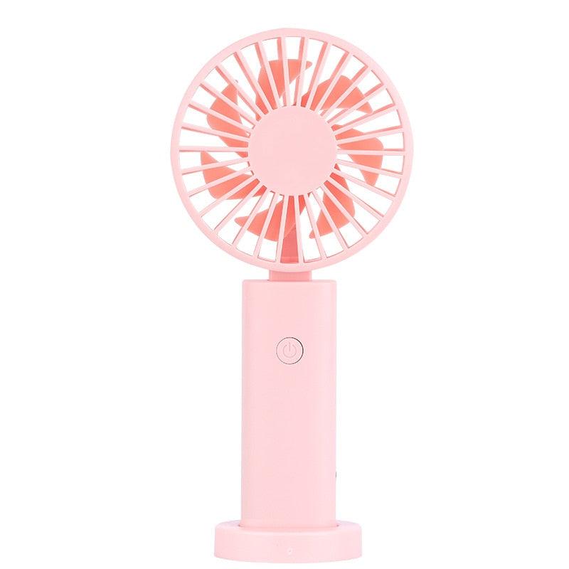 USB Mini Fan Portable Pocket Fan Cartoon Handheld Desktop Rechargeable Standing Fan Three Gear Wind Speed Regulation Battery Operated USB Small Fan with 3 Speeds for Home Office Car Outdoor Travel