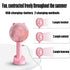 USB Mini Handheld Fan Cooler Portable Small Charging Fan Mini Silent Charging Desk Dormitory Office Student Gifts Long Personal Small Desk Fan with Base, Lightweight Rechargeable USB Handheld Fan