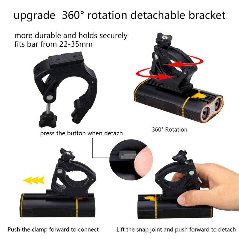 USB Rechargeable Handlebar Headlight Front Bike Light LED Lamp Built-In Rechargeable Bike Light Front And Rear Super Bright Bicycle Headlight And Tail Light Set 4 Lighting Modes - STEVVEX Sport - 224, Bicycle Light, bike, bike accessories, Bike Front Light, Bike Headlight, Front Bike Headlight, LED Bike Front Light, Led Bike Headlight, Rear Bike Headlight, Safety Warning Bike Light, Safety Warning Light, Warning bike headlight, Warning Bike Rear Light, Warning Headlight - Stevvex.com