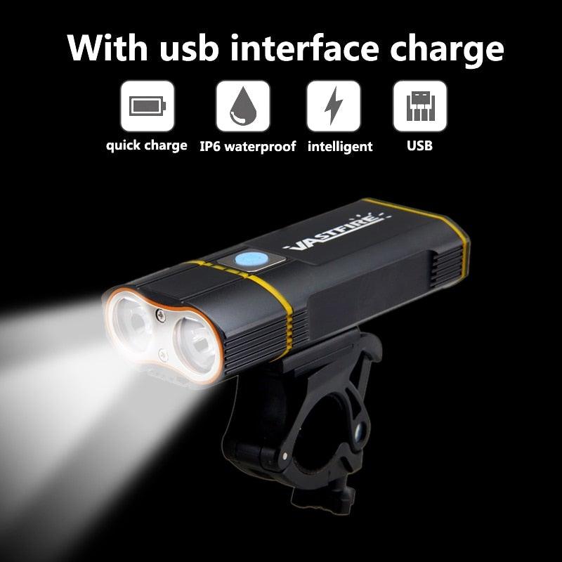 USB Rechargeable Handlebar Headlight Front Bike Light LED Lamp Built-In Rechargeable Bike Light Front And Rear Super Bright Bicycle Headlight And Tail Light Set 4 Lighting Modes - STEVVEX Sport - 224, Bicycle Light, bike, bike accessories, Bike Front Light, Bike Headlight, Front Bike Headlight, LED Bike Front Light, Led Bike Headlight, Rear Bike Headlight, Safety Warning Bike Light, Safety Warning Light, Warning bike headlight, Warning Bike Rear Light, Warning Headlight - Stevvex.com