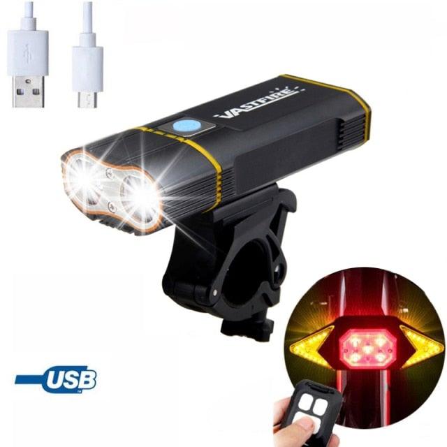 USB Rechargeable Handlebar Headlight Front Bike Light LED Lamp Built-In Rechargeable Bike Light Front And Rear Super Bright Bicycle Headlight And Tail Light Set 4 Lighting Modes - STEVVEX Sport - 224, Bicycle Light, bike, bike accessories, Bike Front Light, Bike Headlight, Front Bike Headlight, LED Bike Front Light, Led Bike Headlight, Rear Bike Headlight, Safety Warning Bike Light, Safety Warning Light, Warning bike headlight, Warning Bike Rear Light, Warning Headlight - Stevvex.com