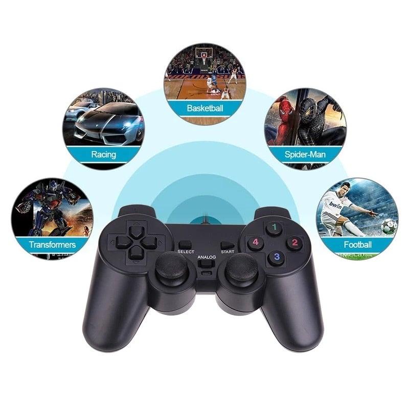 USB Wired Controller Gamepad For Computer Laptop Joystick Black Vibration PC Game Joystick Double Vibration Feedback Motors Fit for PC Computer