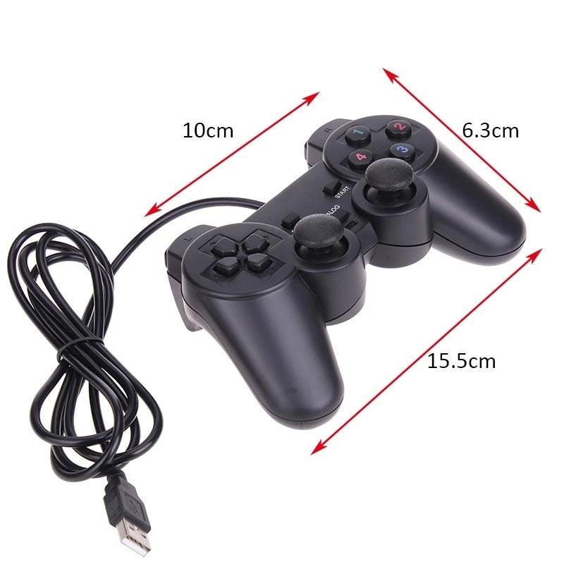 USB Wired Controller Gamepad For Computer Laptop Joystick Black Vibration PC Game Joystick Double Vibration Feedback Motors Fit for PC Computer