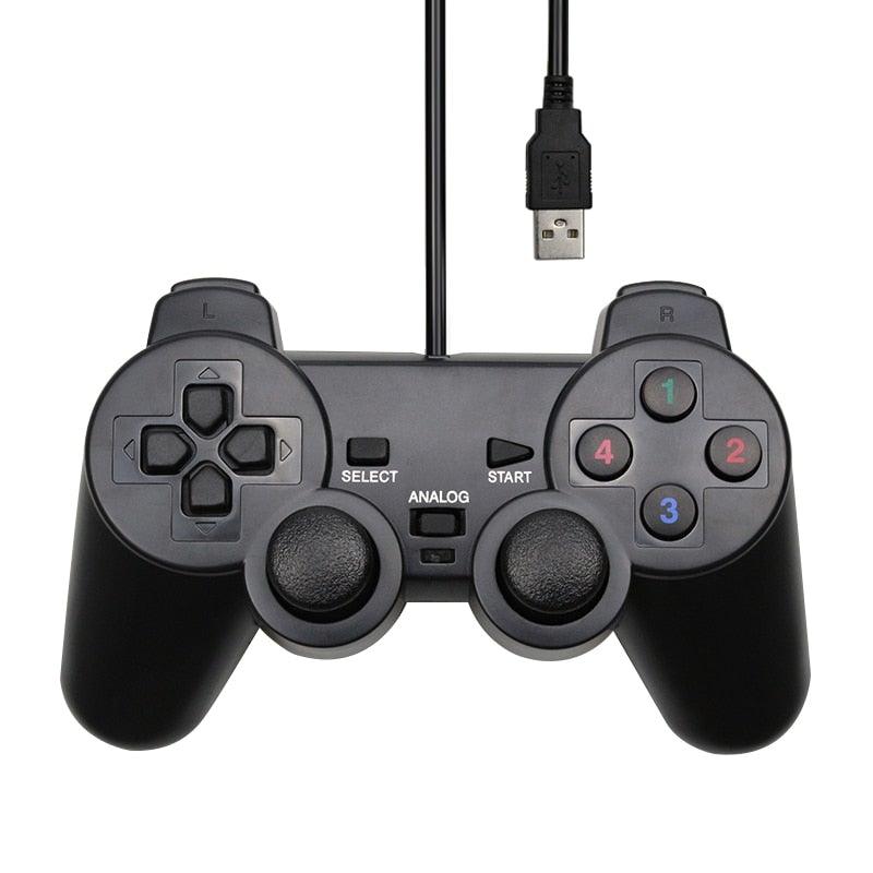 USB Wired Controller Gamepad For Computer Laptop Joystick Black Vibration PC Game Joystick Double Vibration Feedback Motors Fit for PC Computer