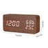 USB/AAA Powered LED Digital Clock Wooden Alarm Clock Table Clock Wooden Digital Alarm Clock with Wireless Charging 3 Alarms LED Display Sound Control and Snooze Dual for Bedroom Bedside Office Voice Control Electronic Clock Desktop Decor