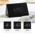 USB/AAA Powered LED Digital Clock Wooden Alarm Clock Table Clock Wooden Digital Alarm Clock with Wireless Charging 3 Alarms LED Display Sound Control and Snooze Dual for Bedroom Bedside Office Voice Control Electronic Clock Desktop Decor