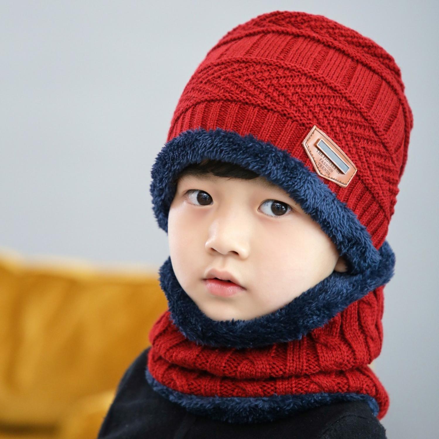 Velvet Cap Parent Child Super Warm Winter Balaclava Beanies Knitted Hat Scarf For Girl Boy Hats Outdoor Sport Warm Beanies Hat For Men Knitted Hats Bandana Hiking Camping Kid Neck Warmer Cap Winter Balaclava Beanies Mother Hat Women Warm Thick Balaclava