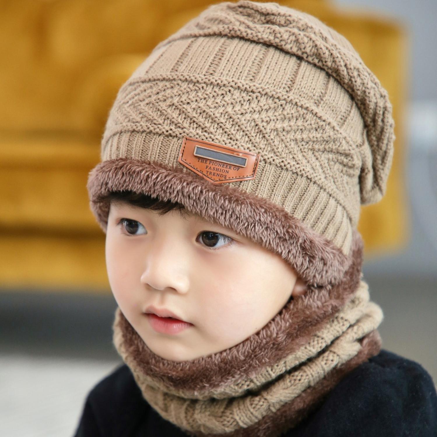 Velvet Cap Parent Child Super Warm Winter Balaclava Beanies Knitted Hat Scarf For Girl Boy Hats Outdoor Sport Warm Beanies Hat For Men Knitted Hats Bandana Hiking Camping Kid Neck Warmer Cap Winter Balaclava Beanies Mother Hat Women Warm Thick Balaclava