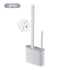 Wall Hanging Toilet Brush with Holder Set Silicone Bristles For Floor Bathroom Cleaning Toilet Brush And Holder Set Wall-Hanging Landing Toilet Bowl Brush Household Hotel Cleaner With Small Brush For Bathroom