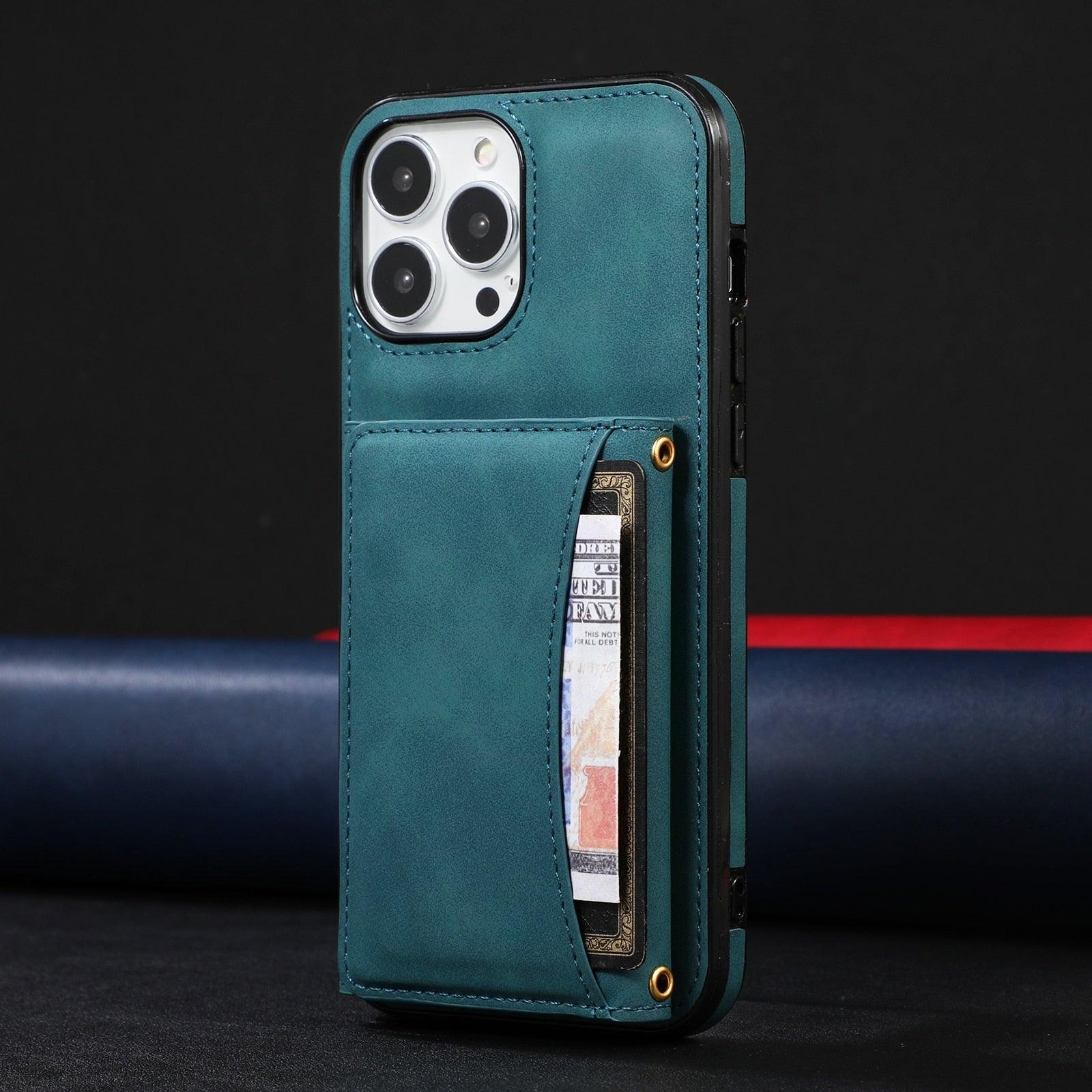 Wallet Leather Multi Cards Holder Phone Case For iPhone 14 13 12 Pro Max Mini 11 XR X XS Max 7 8 Plus Shockproof Cover Premium Leather Magnetic Clasp Heavy Duty Protective Cover for iPhone