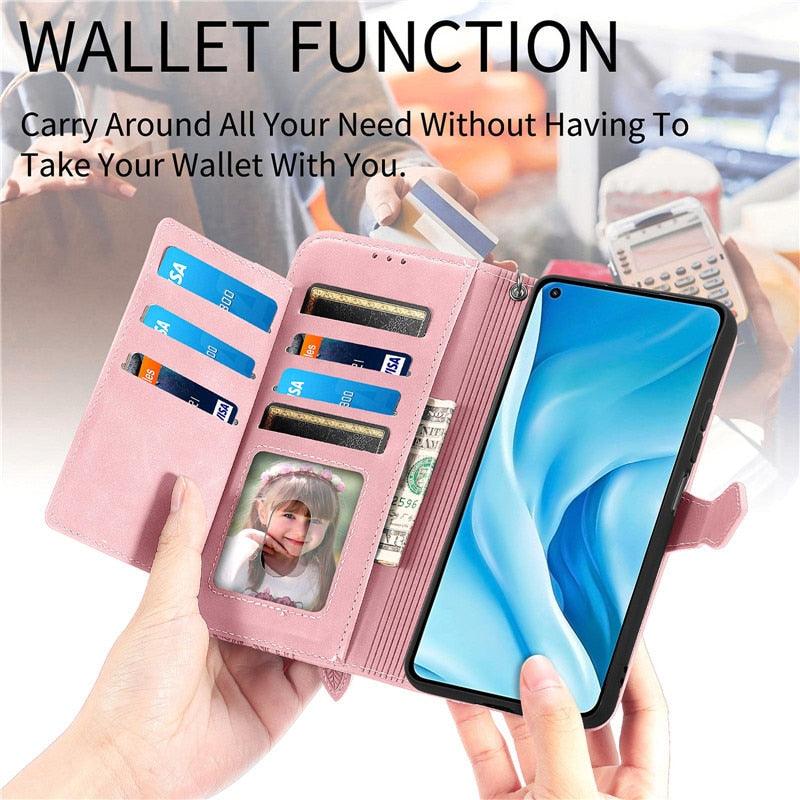 Wallet Multi Card Cover  For XiaoMi RedMi Note 11 11S 10 10S 9 9S 9T 8T 8 Pro 9A 9C Magnetic Flip Leather Case Magnetic Wallet Case PU Leather Phone Case Cover with Card Holder