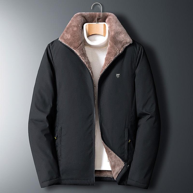 Warm Comfortable Men Winter Windproof Warm Thick Fleece Jacket Men Fashion Casual Coat Unique Design Warm Men's Jacket Men Autumn Outdoor Classic Soft Jacket For Hiking Fishing Travel