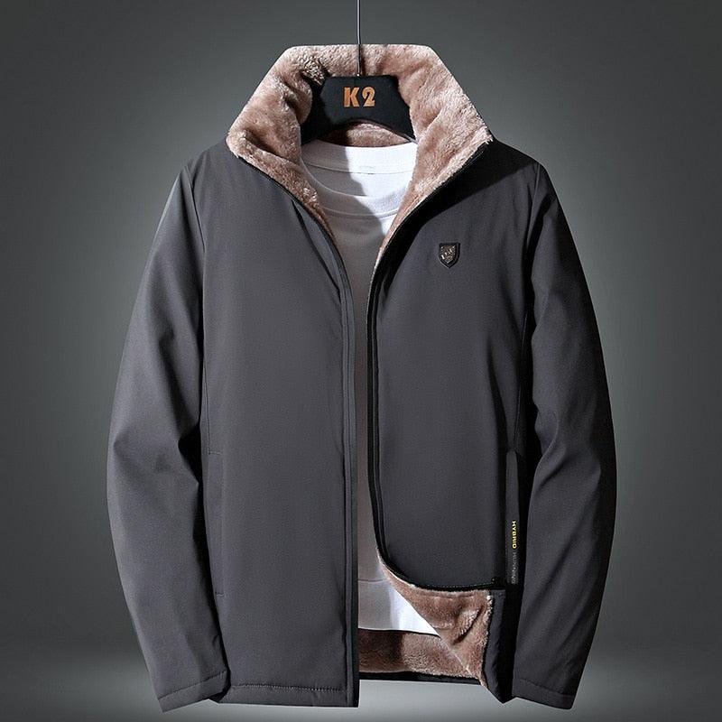 Warm Comfortable Men Winter Windproof Warm Thick Fleece Jacket Men Fashion Casual Coat Unique Design Warm Men's Jacket Men Autumn Outdoor Classic Soft Jacket For Hiking Fishing Travel