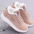 Warm Comfortable Womens Winter Shoes Fur Plush Casual Shoes Lace Up Fashion Sneakers Women's Snow Boots Fur Lined Booties Anti-Slip Ankle Winter Soft Sneakers