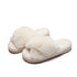 Warm Fluffy Slippers Women Cozy Faux Fur Cross Indoor Floor Slides Flat Soft Furry Flip Flops Fuzzy Slippers Cross Band Fluffy Slippers Faux Fur Slippers Plush House Open Toe Cozy Slippers For Women