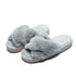 Warm Fluffy Slippers Women Cozy Faux Fur Cross Indoor Floor Slides Flat Soft Furry Flip Flops Fuzzy Slippers Cross Band Fluffy Slippers Faux Fur Slippers Plush House Open Toe Cozy Slippers For Women