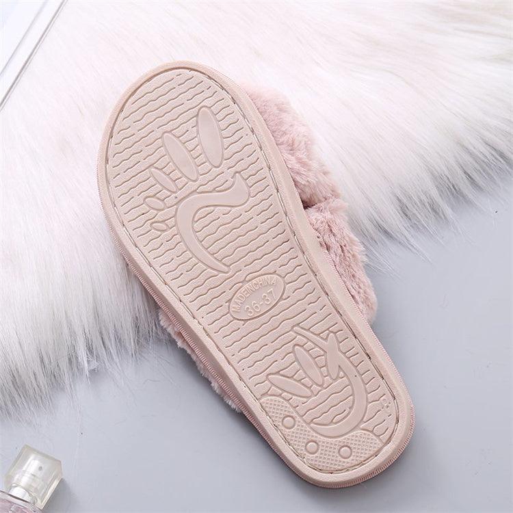 Warm Fluffy Slippers Women Cozy Faux Fur Cross Indoor Floor Slides Flat Soft Furry Flip Flops Fuzzy Slippers Cross Band Fluffy Slippers Faux Fur Slippers Plush House Open Toe Cozy Slippers For Women