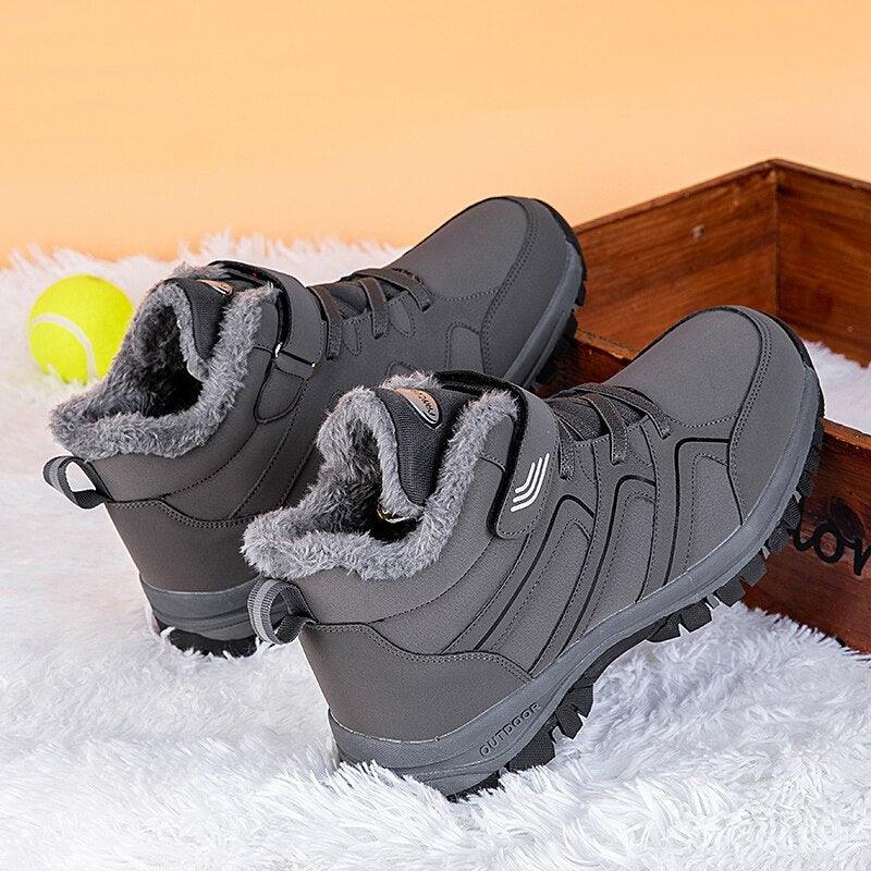 Warm Fur Men's Womens Boots Winter Comfortable Snow Casual Shoes Rubber Ankle Boots Fur Lined Warm Anti-slip Outdoor Work Shoes For Cold Weather Hiking Camping