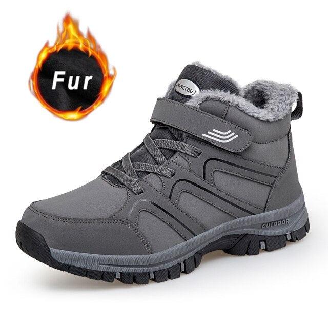 Warm Fur Men's Womens Boots Winter Comfortable Snow Casual Shoes Rubber Ankle Boots Fur Lined Warm Anti-slip Outdoor Work Shoes For Cold Weather Hiking Camping