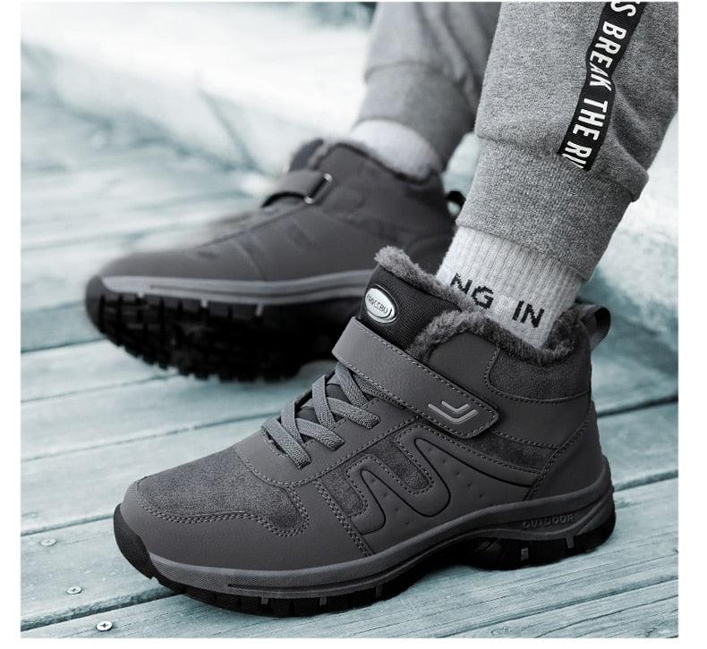 Warm Fur Men's Womens Boots Winter Comfortable Snow Casual Shoes Rubber Ankle Boots Fur Lined Warm Anti-slip Outdoor Work Shoes For Cold Weather Hiking Camping