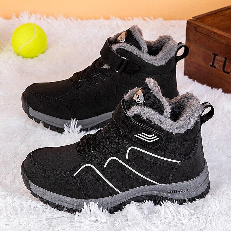 Warm Fur Men's Womens Boots Winter Comfortable Snow Casual Shoes Rubber Ankle Boots Fur Lined Warm Anti-slip Outdoor Work Shoes For Cold Weather Hiking Camping