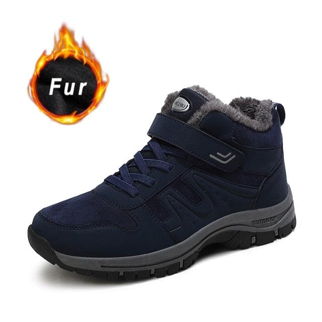 Warm Fur Men's Womens Boots Winter Comfortable Snow Casual Shoes Rubber Ankle Boots Fur Lined Warm Anti-slip Outdoor Work Shoes For Cold Weather Hiking Camping