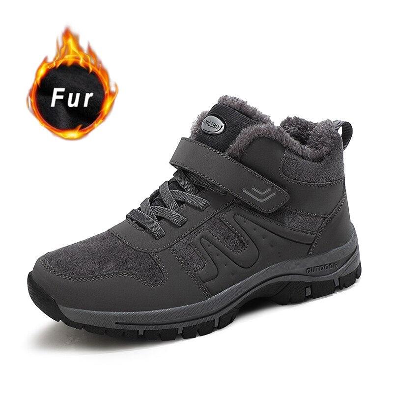 Warm Fur Men's Womens Boots Winter Comfortable Snow Casual Shoes Rubber Ankle Boots Fur Lined Warm Anti-slip Outdoor Work Shoes For Cold Weather Hiking Camping