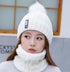 Warm Winter Skellies Beanies Knitted Hat Women Brand High Quality Winter Women Ball Ski Wool Fur Hat Pompoms Hats Knitted Scarf Women's Winter Beanie Hat, Warm Fleece Lined Knitted Soft Ski Cuff Cap with Pompom