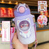 Water Bottle For Children 700ML Cute Stickers With Straw Temperature Kawaii Plastic Cup Portable Student School Bottle Girl Boy Water Bottles with Straw and Strap Cute Water Bottles Cartoon Animal Plastic Drinking Bottle Leakproof Water Bottle