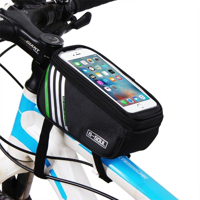 Waterproof Bicycle Bag Nylon Bike Cycling Cell Mobile Phone Bag Case  Bicycle  Front Tube Bags Accessories Bike Phone Front Frame Bag Bicycle Bag Waterproof Bike Phone Mount  Bag Bike Phone Case Holder Accessories Cycling Pouch Compatible With Phone