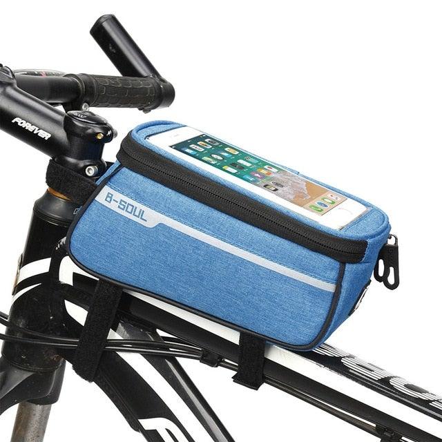 Waterproof Bicycle Bag Nylon Bike Cycling Cell Mobile Phone Bag Case  Bicycle  Front Tube Bags Accessories Bike Phone Front Frame Bag Bicycle Bag Waterproof Bike Phone Mount  Bag Bike Phone Case Holder Accessories Cycling Pouch Compatible With Phone