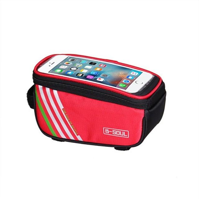 Waterproof Bicycle Bag Nylon Bike Cycling Cell Mobile Phone Bag Case  Bicycle  Front Tube Bags Accessories Bike Phone Front Frame Bag Bicycle Bag Waterproof Bike Phone Mount  Bag Bike Phone Case Holder Accessories Cycling Pouch Compatible With Phone