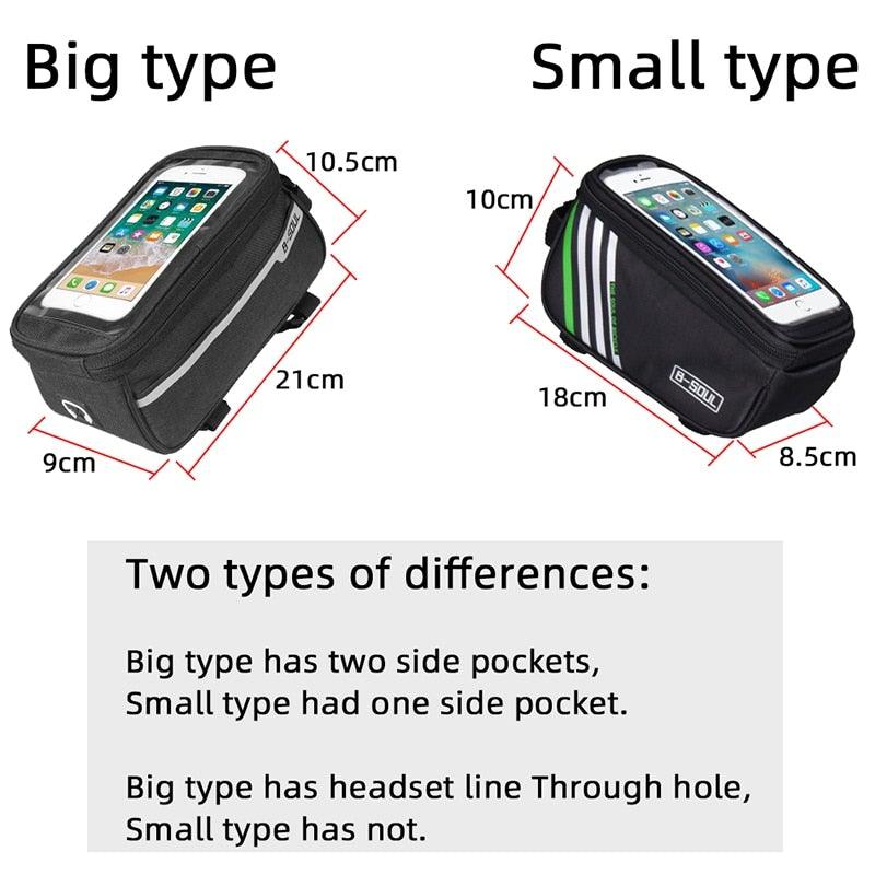 Waterproof Bicycle Bag Nylon Bike Cycling Cell Mobile Phone Bag Case  Bicycle  Front Tube Bags Accessories Bike Phone Front Frame Bag Bicycle Bag Waterproof Bike Phone Mount  Bag Bike Phone Case Holder Accessories Cycling Pouch Compatible With Phone