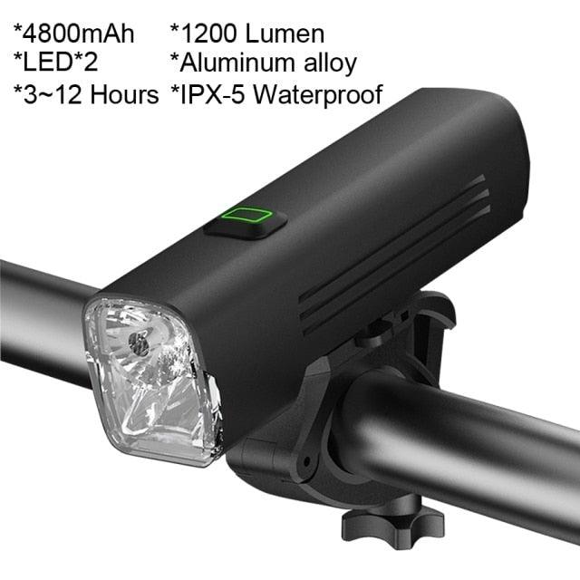 Waterproof Bike Light Set USB High/Low Beam Bicycle Lamp Headlight LED Cycling Flashlight Super Bright Bicycle Front Headlight 5 Light Modes Large Capacity Battery With Power Bank Function 1000 Lumen