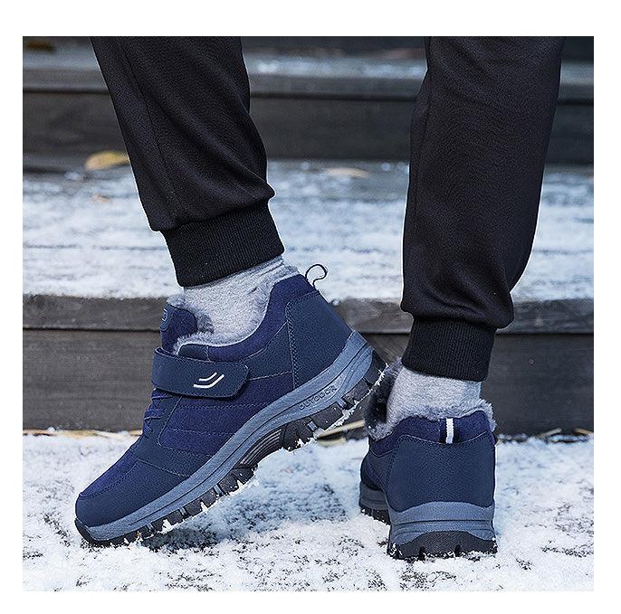 Waterproof Mens Winter Shoes Couple Snow Boots Antiskid Bottom Warm Casual Boots Winter Men’s Snow Ankle Boots Fur Lined Warm Anti-slip Outdoor Sport Shoes