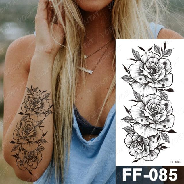 Waterproof Temporary Black Tattoo Sticker Peony Flower Snake Sketch Luxury Big Tattoo For Womens - STEVVEX Beauty - 103, Arm Tattoo, Beauty, Big Tattoo, Black Tattoos, Body Tattoo, Extra Large Tattoo, Fashion Tattoo, Flower Tattoo, Girls Tattoo, Large Black Tattoo, Leg Tattoo, Lotus Tattoo, Luxury Tattoo, Modern Tatoos, Sketch Tattoo, Stylish Tattoo, Tattoo, Waterproof Tattoo, Women Tattoo, Womens Tattoo - Stevvex.com