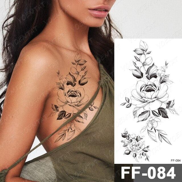 Waterproof Temporary Black Tattoo Sticker Peony Flower Snake Sketch Luxury Big Tattoo For Womens - STEVVEX Beauty - 103, Arm Tattoo, Beauty, Big Tattoo, Black Tattoos, Body Tattoo, Extra Large Tattoo, Fashion Tattoo, Flower Tattoo, Girls Tattoo, Large Black Tattoo, Leg Tattoo, Lotus Tattoo, Luxury Tattoo, Modern Tatoos, Sketch Tattoo, Stylish Tattoo, Tattoo, Waterproof Tattoo, Women Tattoo, Womens Tattoo - Stevvex.com