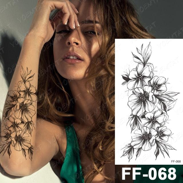 Waterproof Temporary Black Tattoo Sticker Peony Flower Snake Sketch Luxury Big Tattoo For Womens - STEVVEX Beauty - 103, Arm Tattoo, Beauty, Big Tattoo, Black Tattoos, Body Tattoo, Extra Large Tattoo, Fashion Tattoo, Flower Tattoo, Girls Tattoo, Large Black Tattoo, Leg Tattoo, Lotus Tattoo, Luxury Tattoo, Modern Tatoos, Sketch Tattoo, Stylish Tattoo, Tattoo, Waterproof Tattoo, Women Tattoo, Womens Tattoo - Stevvex.com