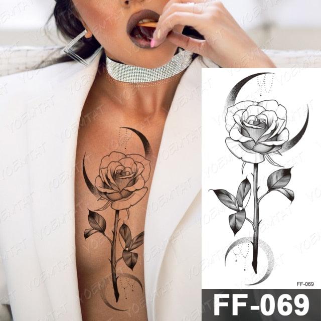 Waterproof Temporary Black Tattoo Sticker Peony Flower Snake Sketch Luxury Big Tattoo For Womens - STEVVEX Beauty - 103, Arm Tattoo, Beauty, Big Tattoo, Black Tattoos, Body Tattoo, Extra Large Tattoo, Fashion Tattoo, Flower Tattoo, Girls Tattoo, Large Black Tattoo, Leg Tattoo, Lotus Tattoo, Luxury Tattoo, Modern Tatoos, Sketch Tattoo, Stylish Tattoo, Tattoo, Waterproof Tattoo, Women Tattoo, Womens Tattoo - Stevvex.com