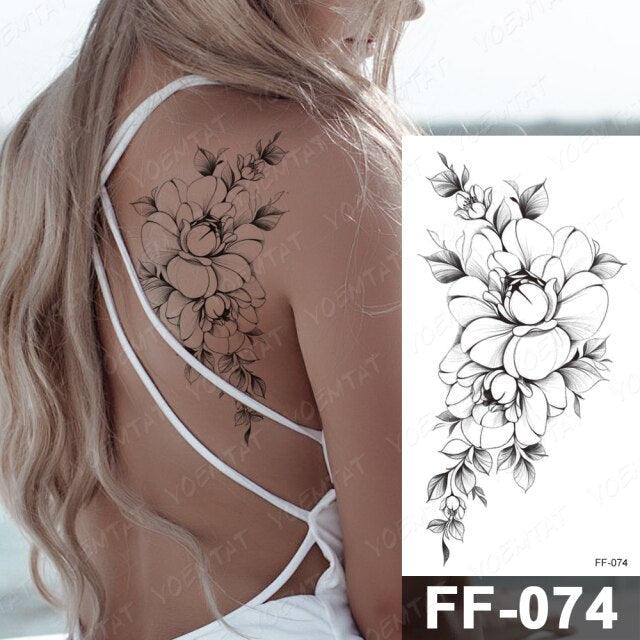 Waterproof Temporary Black Tattoo Sticker Peony Flower Snake Sketch Luxury Big Tattoo For Womens - STEVVEX Beauty - 103, Arm Tattoo, Beauty, Big Tattoo, Black Tattoos, Body Tattoo, Extra Large Tattoo, Fashion Tattoo, Flower Tattoo, Girls Tattoo, Large Black Tattoo, Leg Tattoo, Lotus Tattoo, Luxury Tattoo, Modern Tatoos, Sketch Tattoo, Stylish Tattoo, Tattoo, Waterproof Tattoo, Women Tattoo, Womens Tattoo - Stevvex.com