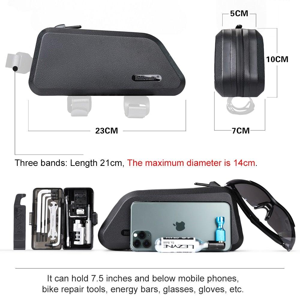 Waterproof Top Tube Bicycle Bag Hard Shell Bike Bag Stable Cycling Frame Bag Bike Accessories For Road Bike Bag Bike Top Tube Bag Bike Frame Bag Waterproof Stable Bicycle Frame Bag Bicycle Bag Professional Cycling Accessories