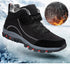 Waterproof Winter Mens Boots With Fur Warm Snow Mens Womens Boots Winter Work Casual Shoes High Top Winter Snow Boots Warm Fur Lined Winter Water-Resistan Ankle Booties