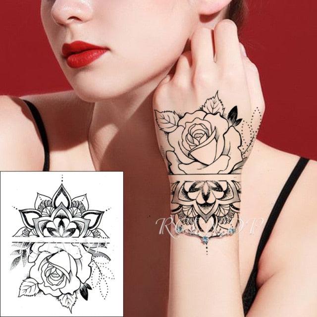 Waterproof Womens Temporary Sticker Tattoo Flower Rose Realistic Sketches For Arm Hand - STEVVEX Beauty - 103, 3D Tattoo, Animal Tattoo, Arm Tattoo, Beauty, Big Tattoo, Black Tattoos, Body Tattoo, Boys Tattoo, Fashion Tattoo, Flower Tattoo, Girls Tattoo, Leg Tattoo, Luxury Tattoo, Men Tattoo, Mens Tattoo, Realistic Tattoo, Sketch Tattoo, Stylish Tattoo, Tattoo, Waterproof Tattoo, Women Tattoo, Womens Tattoo - Stevvex.com