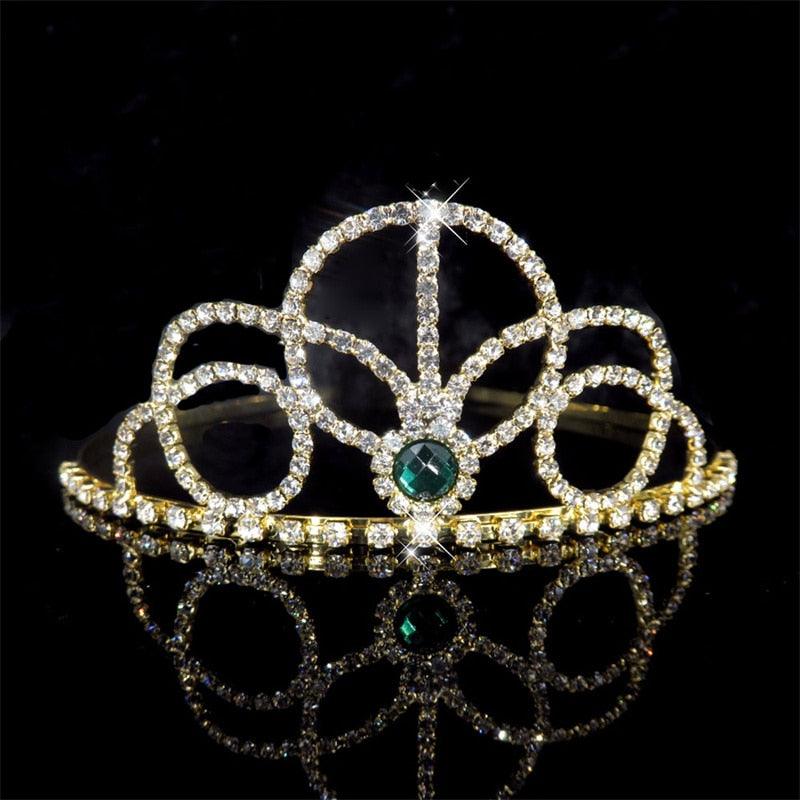 Wedding Bridal Princess Crystal Tiara Crown Veil Hair Accessory For Girls Children Tiara Crown Hair Jewelry Blossom Pageant Rhinestone Crystal Metal Tiara Crown