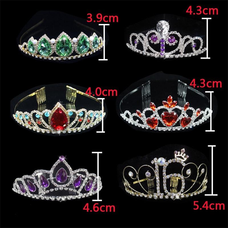 Wedding Bridal Princess Crystal Tiara Crown Veil Hair Accessory For Girls Children Tiara Crown Hair Jewelry Blossom Pageant Rhinestone Crystal Metal Tiara Crown