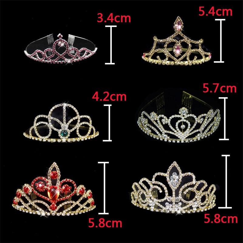 Wedding Bridal Princess Crystal Tiara Crown Veil Hair Accessory For Girls Children Tiara Crown Hair Jewelry Blossom Pageant Rhinestone Crystal Metal Tiara Crown