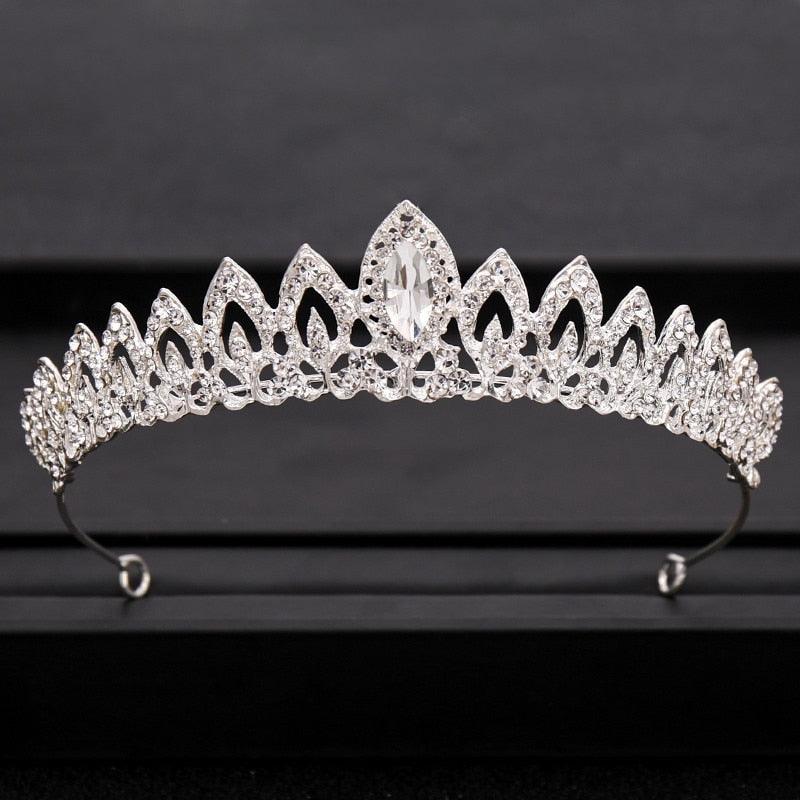 Wedding Crown Hair Jewelry Bridal  Hair Accessories Women Crown Rhinestones Crystal Tiaras Bride Queen Party Crowns Gift Bridal Headdress Wedding Hair Jewelry Bridal Hair Accessories Women Rhinestones Crystal Tiaras