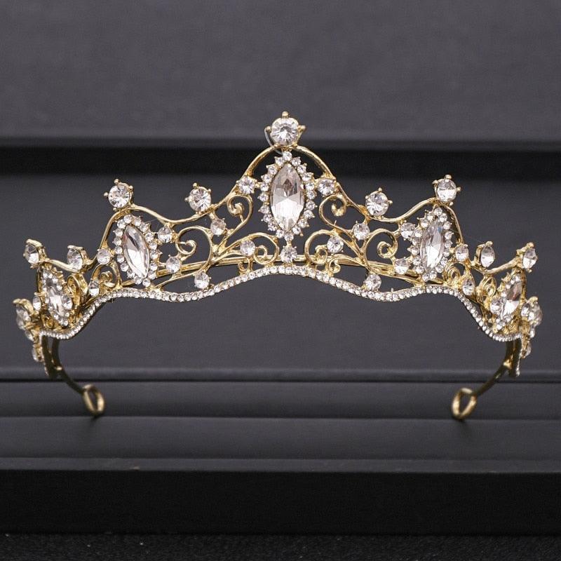 Wedding Crown Hair Jewelry Bridal  Hair Accessories Women Crown Rhinestones Crystal Tiaras Bride Queen Party Crowns Gift Bridal Headdress Wedding Hair Jewelry Bridal Hair Accessories Women Rhinestones Crystal Tiaras