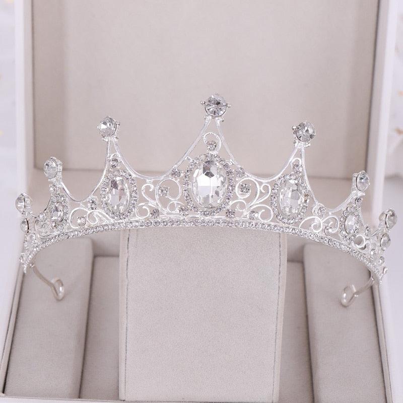 Wedding Hair Accessories Rhinestone Crystal Crown Tiara Wedding Crown Headdress Party Crown Bridal Hair Jewelry Tiaras Wedding Crowns Green Tiara Hair Green Crown For Birthday Gift Bridal Headdress Banquet And Birthday Party