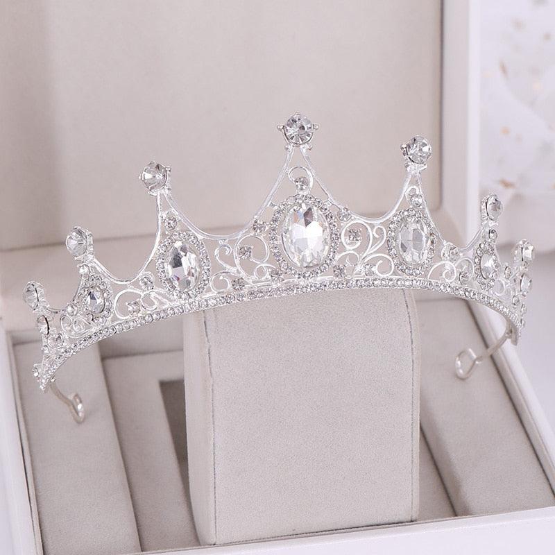 Wedding Hair Accessories Rhinestone Crystal Crown Tiara Wedding Crown Headdress Party Crown Bridal Hair Jewelry Tiaras Wedding Crowns Green Tiara Hair Green Crown For Birthday Gift Bridal Headdress Banquet And Birthday Party